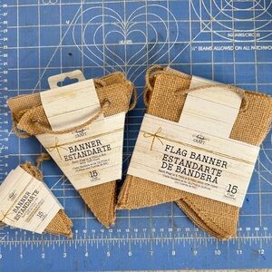 Celebrate It Burlap Flag Banner - Natural Brown